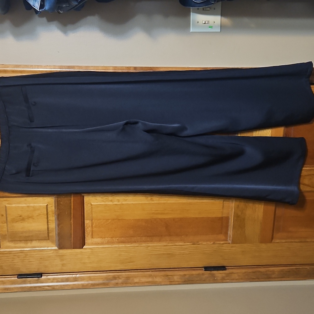 Vince Sidestripe Satin Low-Rise Wide-Leg Black Pants-NWT - Picture 5 of 11